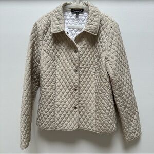 Vintage Women's Quilted Tan Puffer Jacket